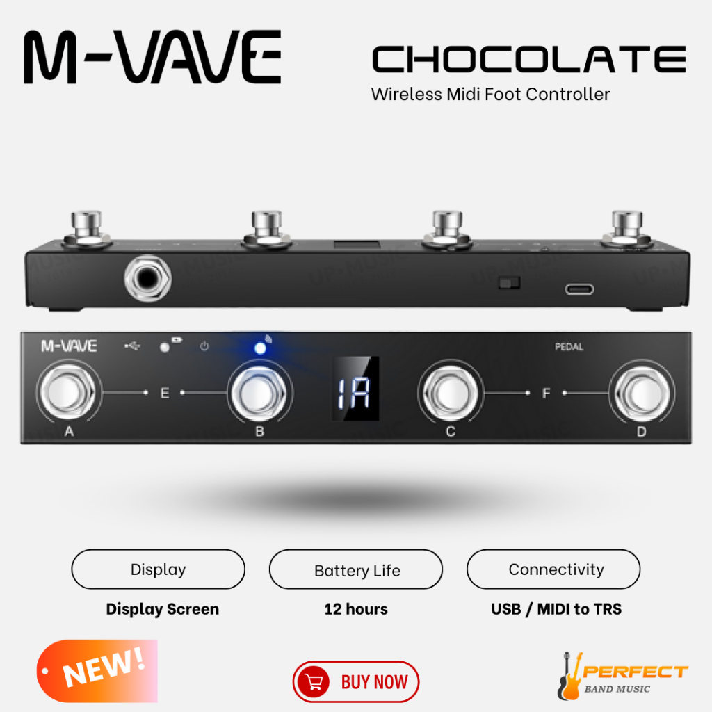 ฟุตสวิตช์กีตาร์ M-VAVE Chocolate Wireless Midi Foot Controller * กรุณาสอบถามก่อนสั่งซื้อ *