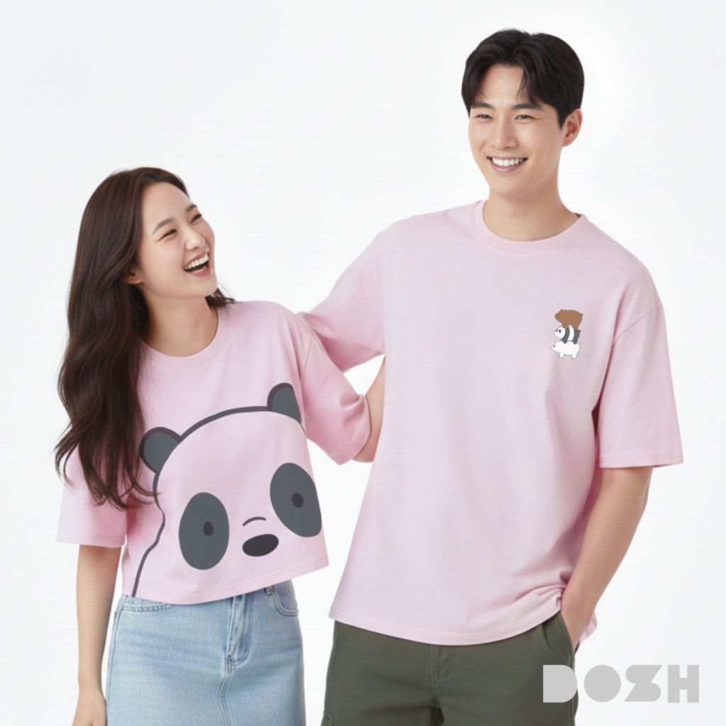 DOSH เสื้อยืดผู้หญิง-เสื้อยืดผู้ชาย (ลายคู่กัน) WE BARE BEARS DBBMT5050-DBBWT1031-PI24