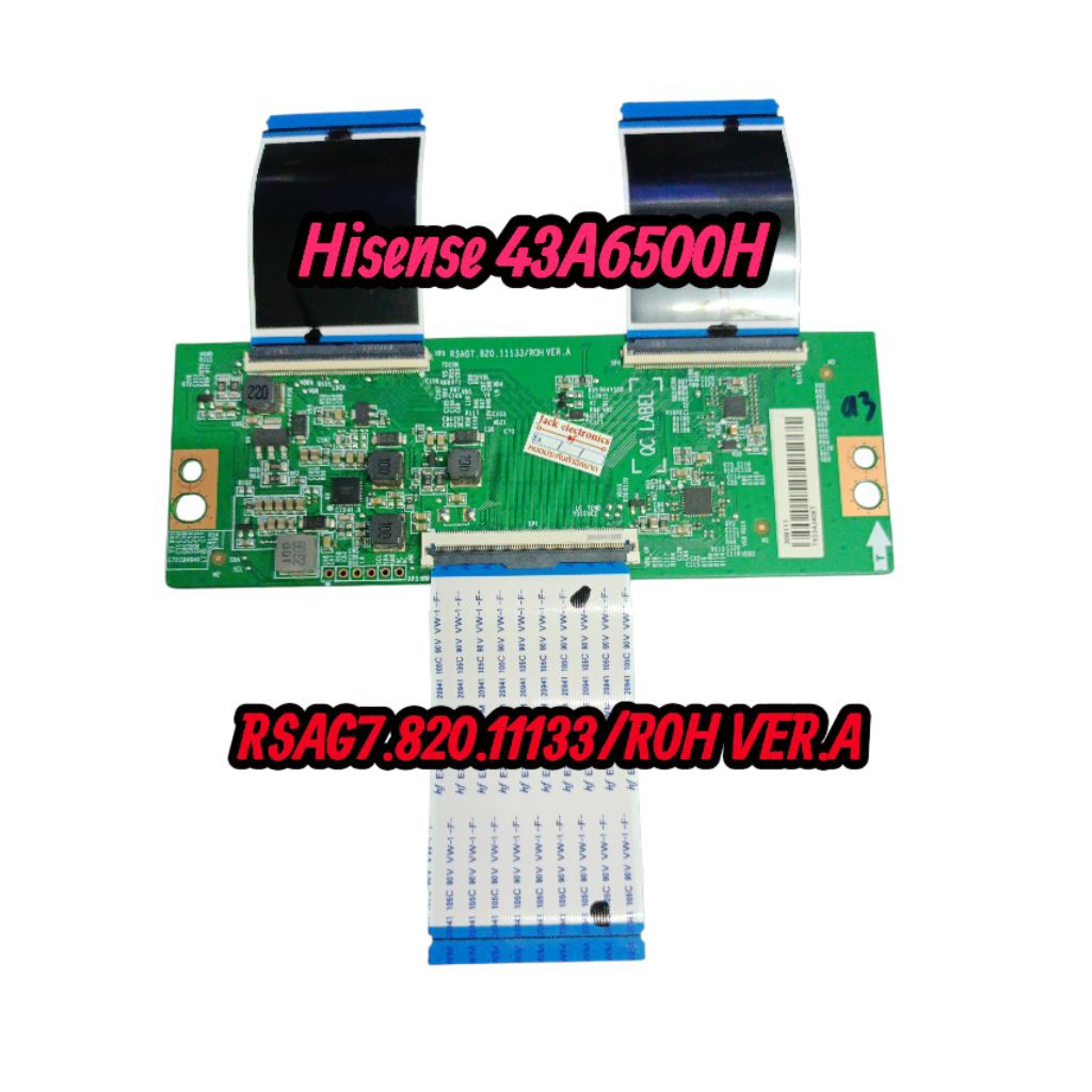 บอร์ดทีคอนทีวี hisense รุ่น43A6500Hพาร์ทRSAG7.820.11133/ROHพร้อมสายแพร◌์แท้ถอด