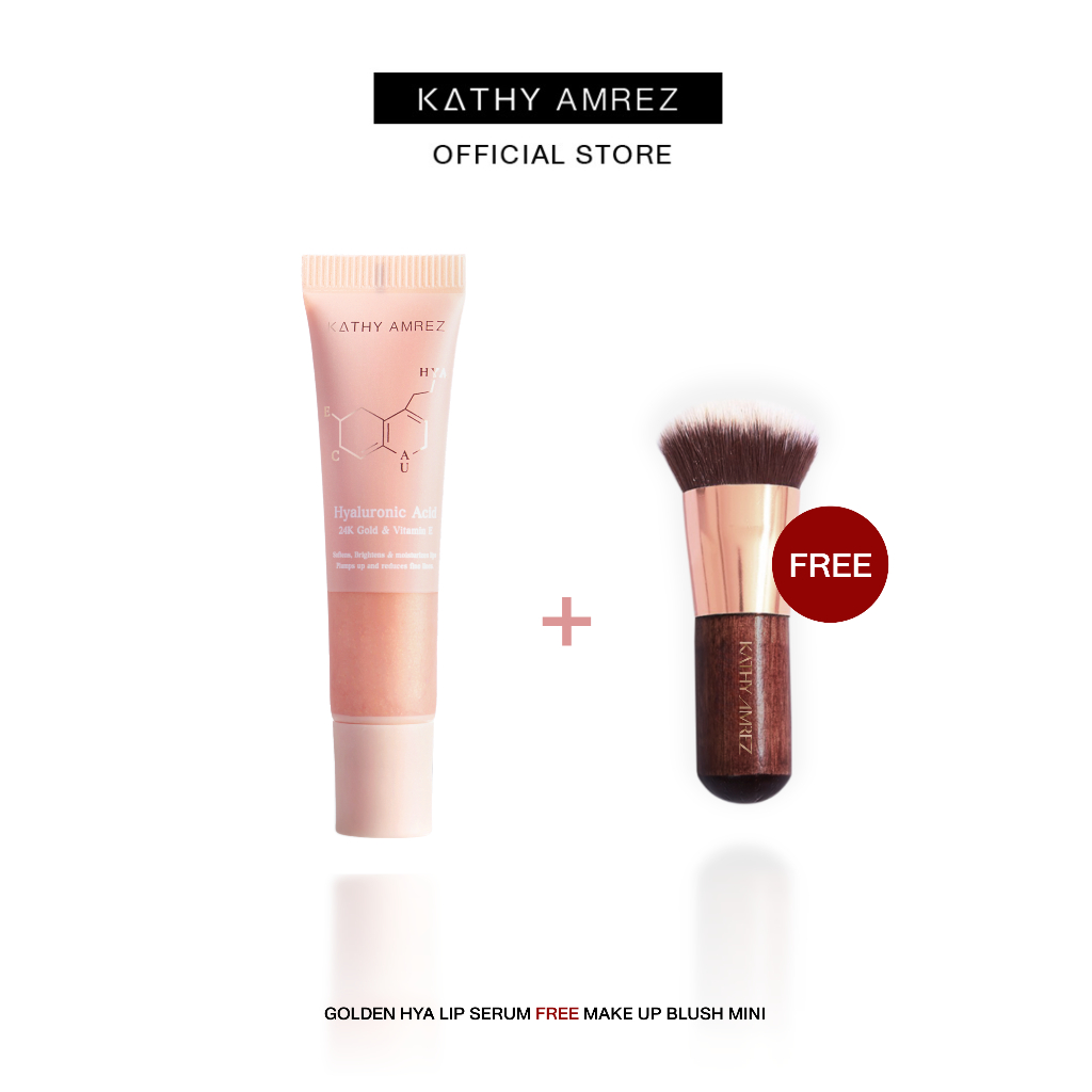 [1แถม1]KATHY AMREZ GOLDEN HYA LIP SERUM 01 ลิปมาส์กทองคำ แถมแปรง