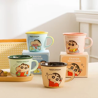 【ของแท้】Shinchan ชินจัง แก้วเซรามิก 340ml แก้วกาแฟลายน่ารัก พร้อมกล่องของขวัญ ของขวัญวันเกิด