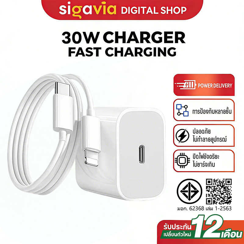 PD 30W 20W 45W สายชาร์จ+หัวชาร์จ Fast Charger Type-C to Li สำหรับ i6 i7 i8 x xr i11 i12 i13 i14