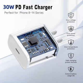 【รับประกัน 1 ปี】PD 30W 45W สายชาร์จ+หัวชาร์จ Fast Charger Type-C to Li สำหรับ i6 i7 i8 x xr i11 i12 i13 i14