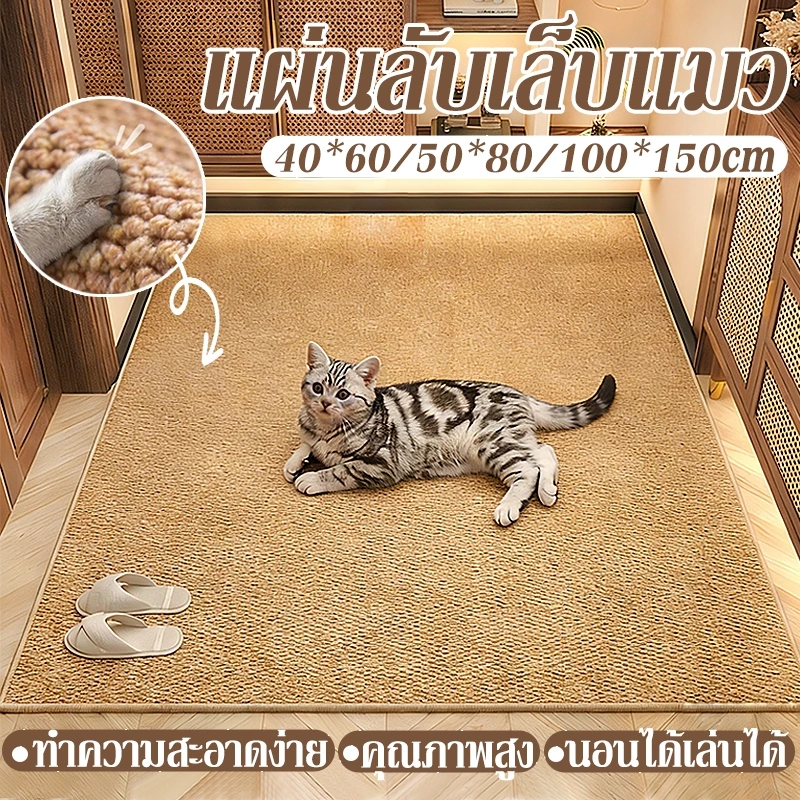 แผ่นลับเล็บแมว แผ่นขูดแมว ใช้งานได้หลายวิธี นอนได้เล่นได้ พรม พรมเช็ดเท้า กันลื่น ทนต่อการสึกหรอ