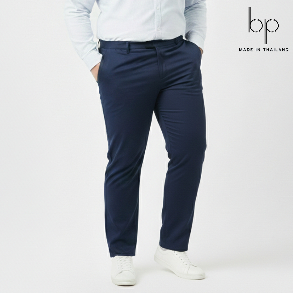 bp กางเกงสแล็คไซส์ใหญ่ เอว38-52 ผ้าCottonยืด ทรงกระบอกเล็ก สีดำ/กรม/เทา/ครีม/กากี