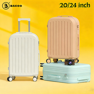 BAGOO กระเป๋าลาก 20 24 นิ้ว กระเป๋าเดินทางล้อลาก ล้อไร้เสียงรอบทิศทาง 360° กุญแจรหัส ABS