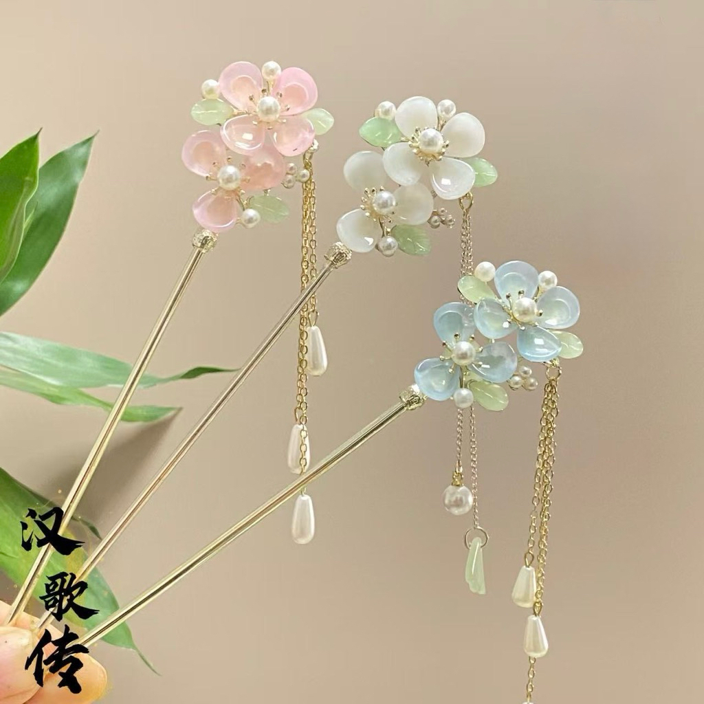 ปิ่นปักผมดอกแก้ว มีหลายสี พร้อมส่ง