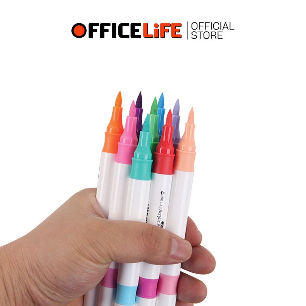 Seikai (เซไค) ปากกาอะคริลิค ACRYLIC INKLAB 2in1 ปากกา 2 หัว หัวบลัส สำหรับงาน DIY ขายแยกสี ( 1 ด้าม ) — صورة 3