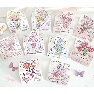 แบบ I6: การ์ดดอกไม้ มินิมอล พาสเทล การ์ดอวยพร การ์ดข้อความ ล…