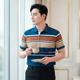 เสื้อโปโลสุภาพ ผู้ชาย แขนสั้น ใส่สบาย ไม่ร้อนผ้าระบายอากาศดีเรียบหรูดูดีทุกโอกาส