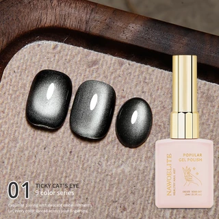Nawoelite สีทาเล็บ สีเจล สีทาเล็บเจล เจลทาเล็บตาแมว 9 สี Ticky ผงแม่เหล็กเท่า เรืองแสงดั่งดวงดาว สำหรับคนรักทำเล็บ DIY