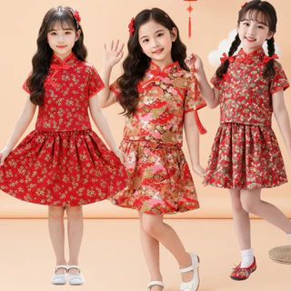 S3-S6 ชุดตรุษจีนเด็กผู้หญิง ชุดกี่เพ้าสไตล์จีน (อย่าลืมเผื่อไซด์️️นะค่ะ*)