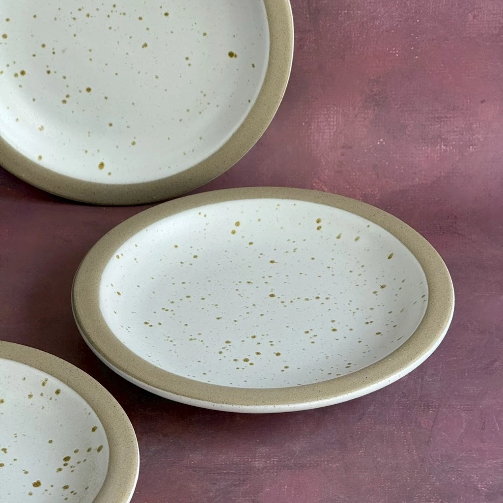 จานเซรามิค จานมินิมอล ขนาด 7.5 นิ้ว Side Plate Ceramic จานแบ่ง จานข้าว เข้าไมโครเวฟได้ - AT1CERAMIC