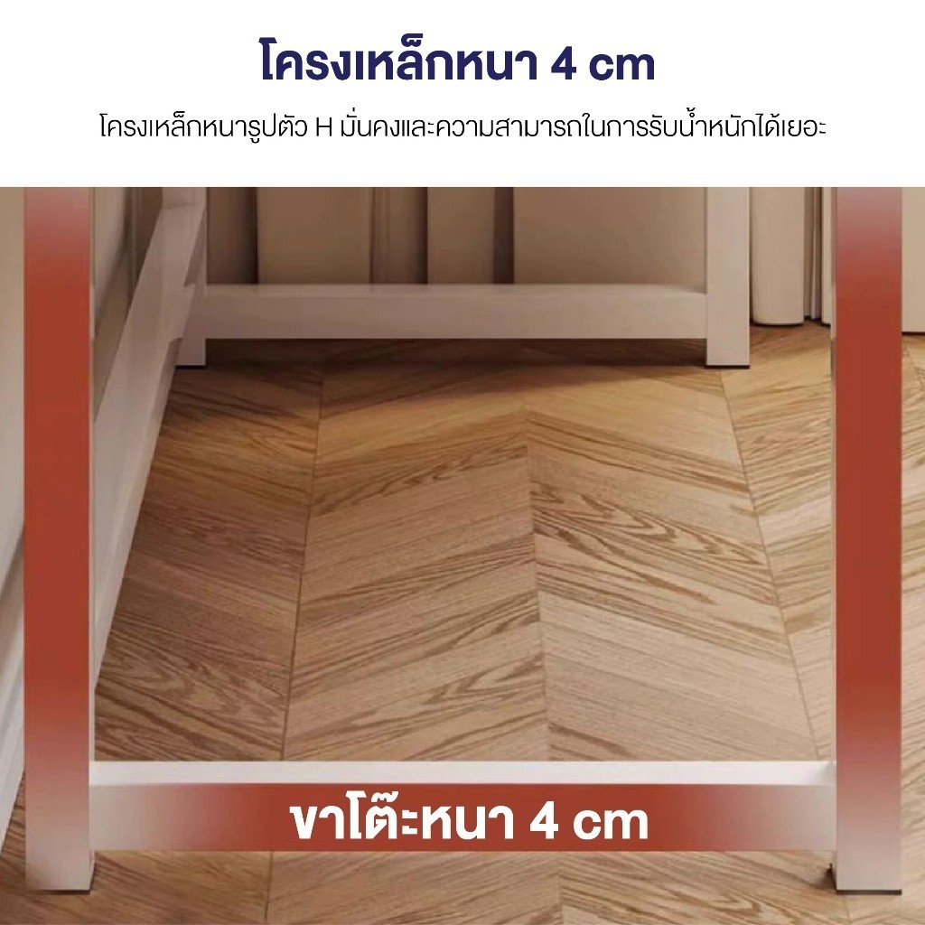 Esshelf โต๊ะทำงาน โต๊ะคอม 80-140cm โต๊ะไม้ ขาเหล็กหนา มั่นคงไม่โยก มินิมอล OFFICE DESK - รูปที่ 5