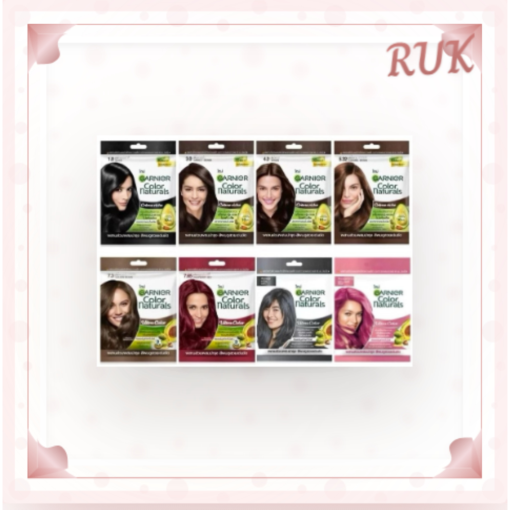 💘GARNIER💘 การ์นิเย่ 💚ครีมเปลี่ยนสีผม 💚 แชมพูย้อมผม  #1.0 #3.0 #4.0 #5.32 #7.3 #7.65 #เทา