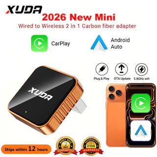 อะแดปเตอร์ CarPlay & Android Auto 2026 เชื่อมต่อ BT WiFi ติดตั้งง่าย Plug&Play สำหรับคนที่ชอบรถทันสมัย อัปเกรดระบบรถยนต์