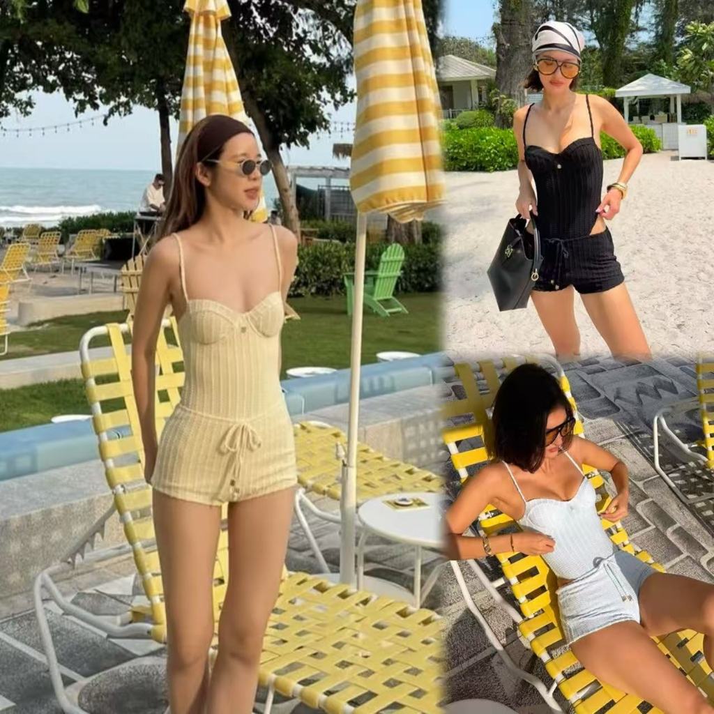 🌸พร้อ​มส่ง🌸swimwear ชุดว่ายน้ำเซ็กซี่ วันพีช ผู้หญิง มีฟองน้ำ มีโครง