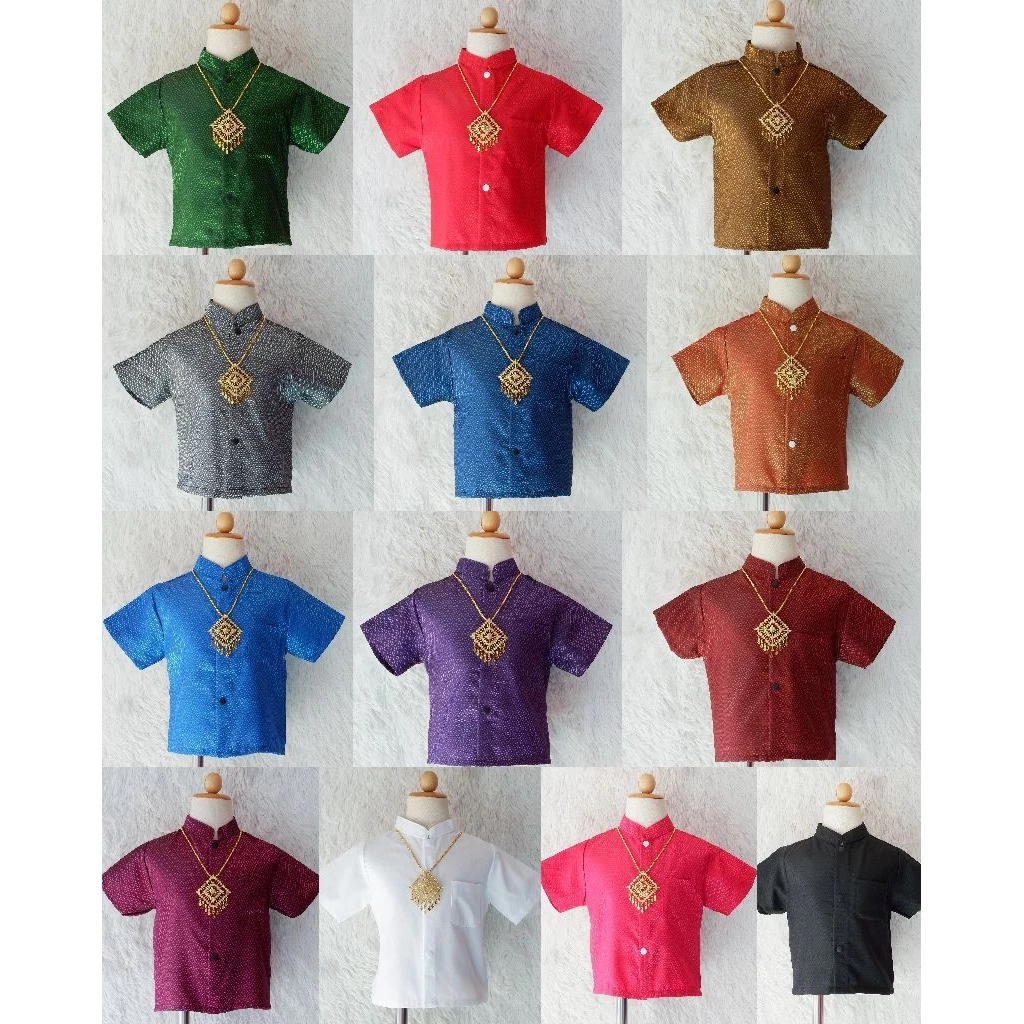 เฉพาะเสื้อผ้าไทยพี่หมื่นแขนสั้นของเด็กพร้อมส่ง