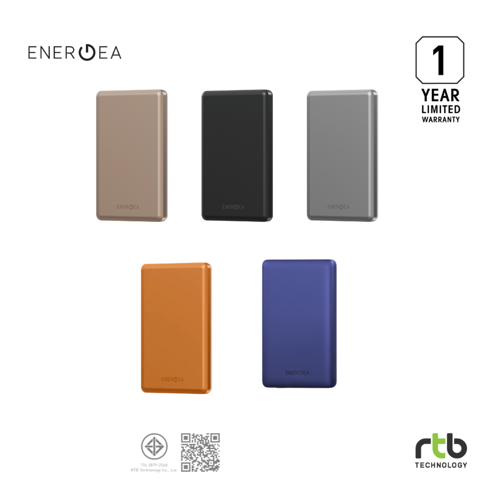 Energea พาวเวอร์แบงค์ AluPac 5K/10K แบตสำรอง ไร้สาย แบบแม่เหล็ก PD20W Magnetic Wireless Power Bank