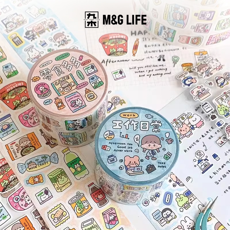 M&G LIFE x zZoton Sticker เทปตกแต่งแบบม้วน สติกเกอร์ติดกระดาษสำหรับงานฝีมือ DIY สไตล์ญี่ปุ่น