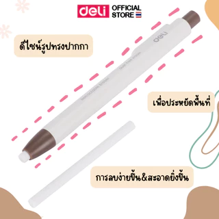 ยางลบทรงปากกา Deli รุ่น H01800 แท่งยาว ลบสะอาด เปลี่ยนไส้ได้ พกพาสะดวก (จำหน่าย 1 แท่ง)