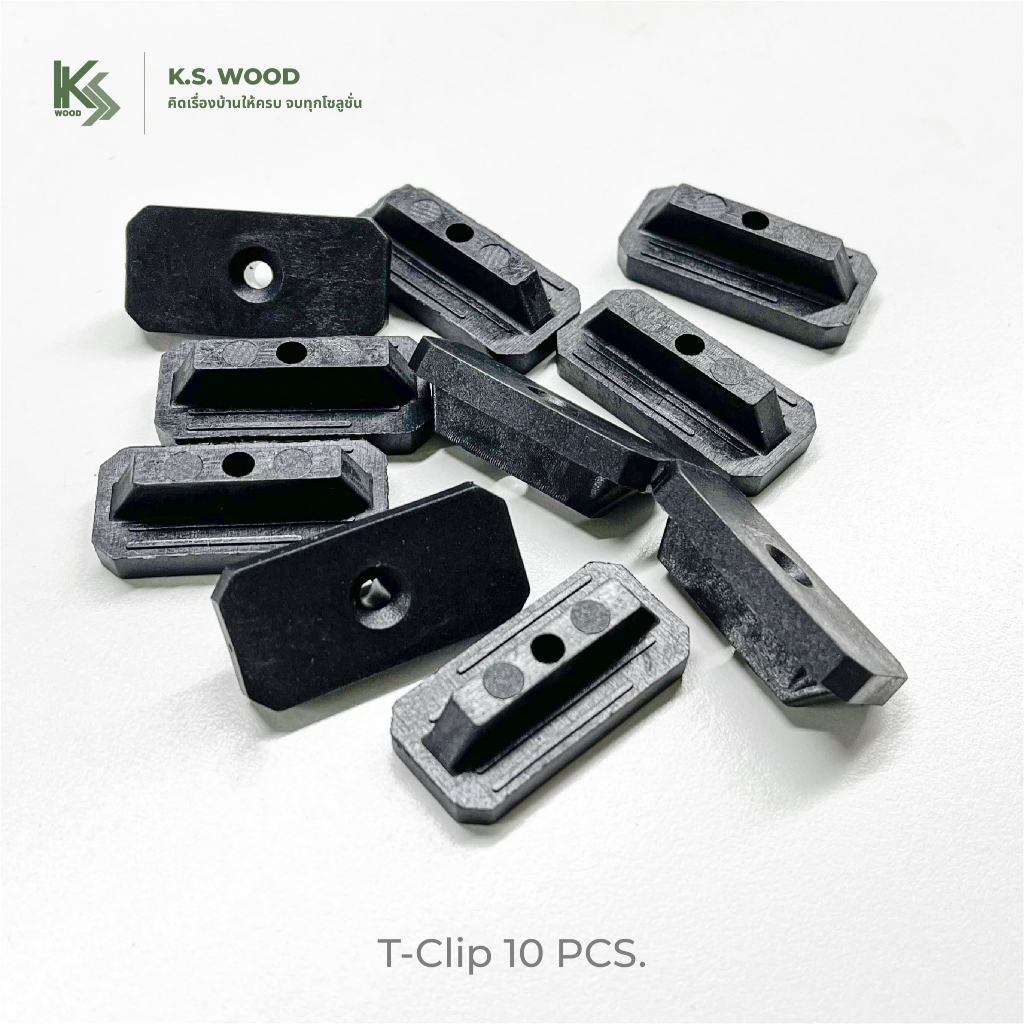 อุปกรณ์ติดตั้งพื้นไม้เทียม  T-Clip ใช้ติดตั้งระหว่างร่องของไม้เทียม A79