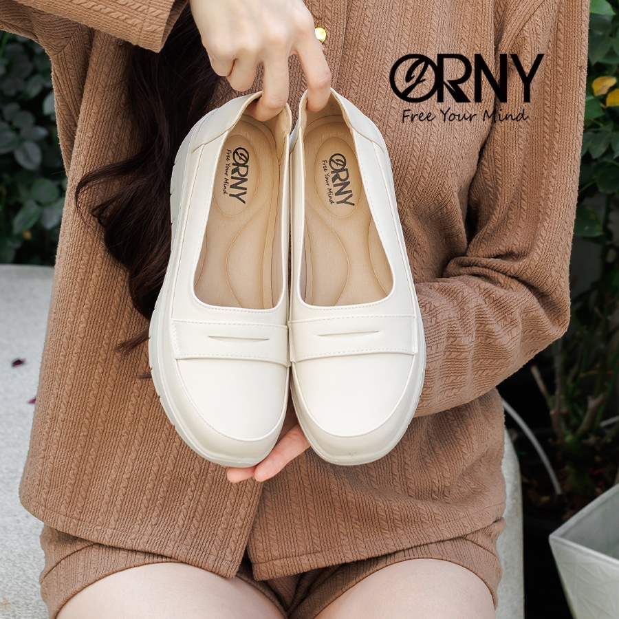 ORNY รองเท้าคัทชูผู้หญิง สไตล์โลฟเฟอร์ พื้นหนานุ่มพิเศษ OY270 เพื่อสุขภาพ