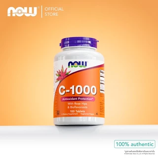 วิตามินซี | Vitamin C-1000 w/ Rose Hips & Bioflavonoids [Tablets] by NOW FOODS | Authentic Made in USA