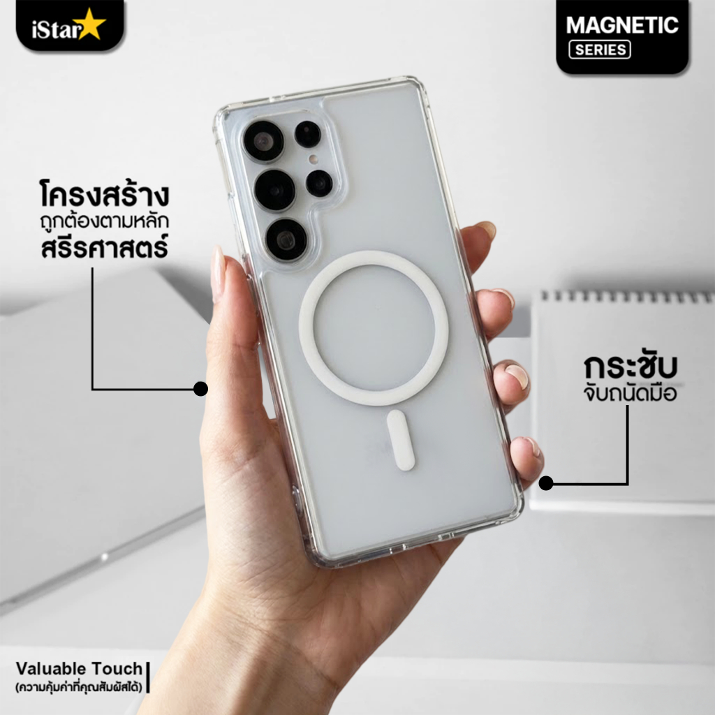 [iStar] เคสใส แม่เหล็ก กันกระแทก SAMSUNG s26Ultra s25Ultra s24Ultra s23Ultra A55 A36 A35 A26 A16 A06 รูปที่ 4