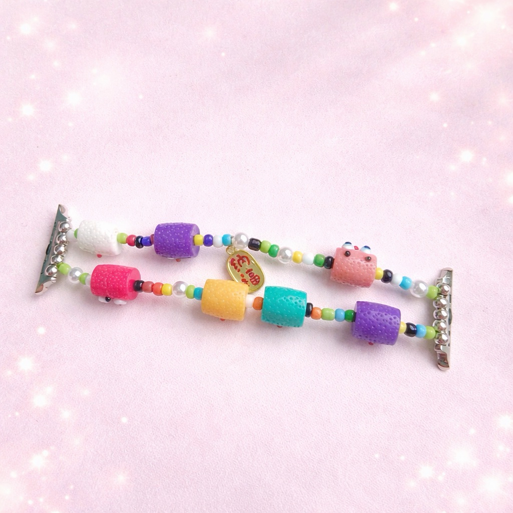 ZMZ-สายมาใหม่ สายนาฬิกา สายลูกปัดหลากสี เหมาะสำหรับ Smartwatch ขนาด 38/40|41mm 42|44/45/49mm