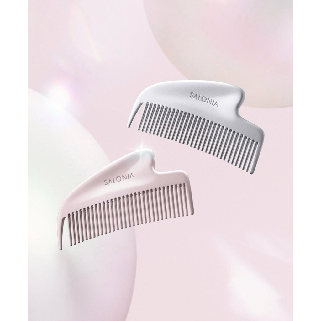 🇯🇵 พรี | แท้ SALONIA - Glossy Care Metal Kassa Comb เป็นทั้งหวีและที่นวดหน้า🇯🇵