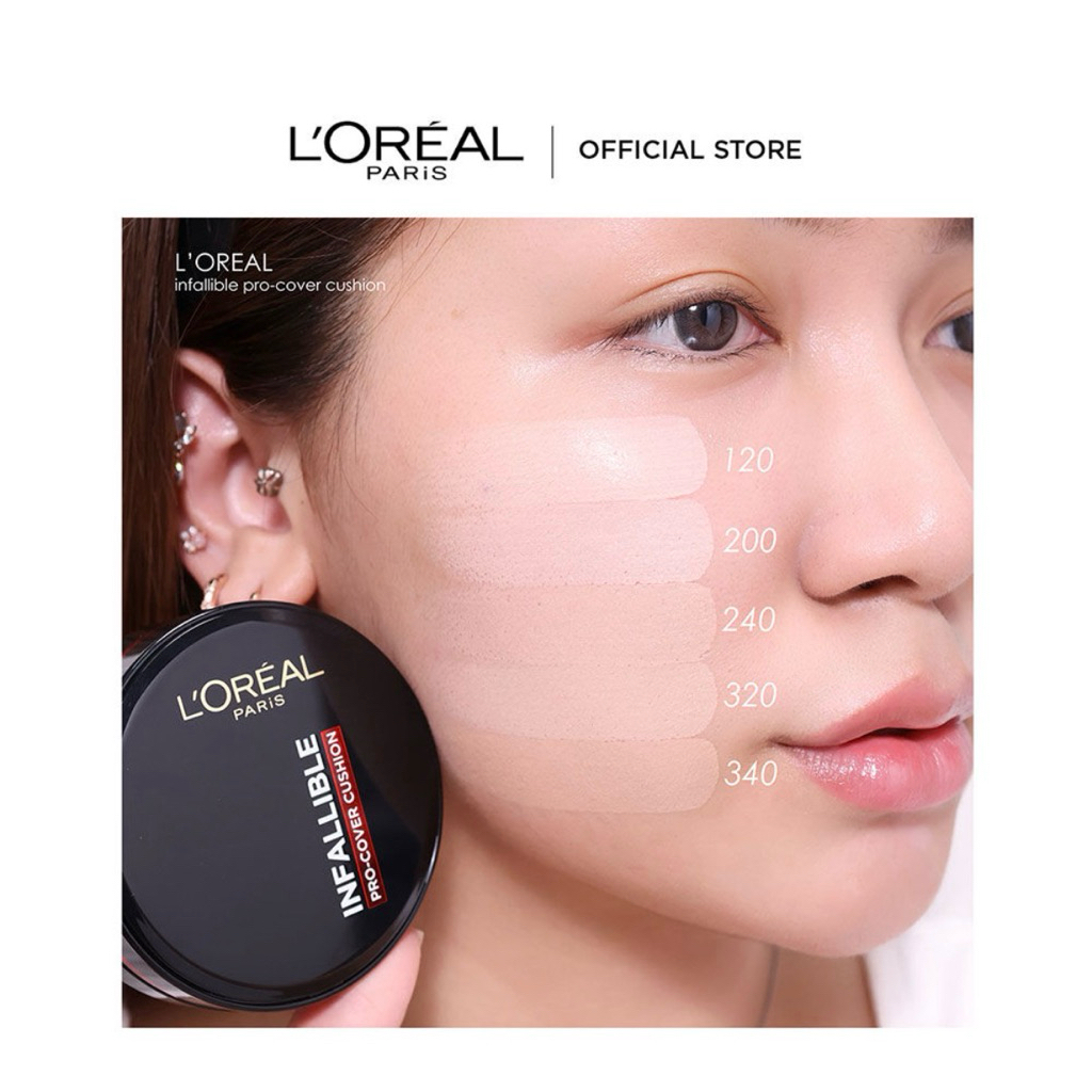 (รุ่นเดิม/ของแท้ ) L’OREAL PARIS Infalliable Pro-Cover Cushion 14g ราคา ถูกที่สุด ดีลบีเคเค แกลเลอรีภาพที่ 9