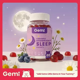 Gemi Camomile Goodnight Sleep Gummy เจมมี่ คาโมมายด์ กู้ดไนท์สลีพ / GemiGummi