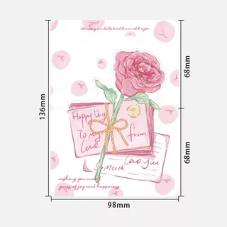 การ์ดอวยพรลายดอกกุหลาบ โทนพาสเทล สไตล์มินิมอล การ์ดข้อความ / การ์ดดอกไม้ Romantic Rose Message Card