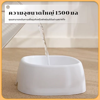 ชามน้ำลอยตัว ที่ให้น้ำสัตว์เลี้ยง ป้องปากเปียก ป้องกันน้ำกระเซ็น ความจุขนาดใหญ่
