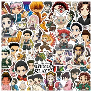 💥พร้อมส่ง💥ลายการ์ตูนอะนิเมะ demonslayer鬼滅の刃Kimetsu no Yaiba 50แผ่น กันน้ำ สติ๊กเกอร์ ใช้ซ้ำได้
