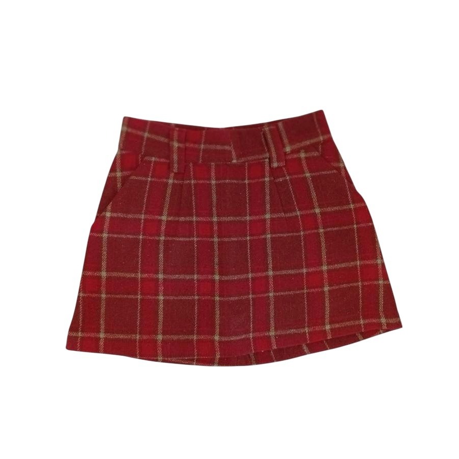 (รหัส BP911 ) กระโปรงลายสก็อตมีซับในกางเกงผ้านุ่มหนา - รูปที่ 4