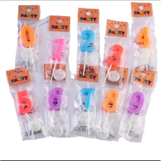 เทียนตัวเลข1 ตัว คละสี