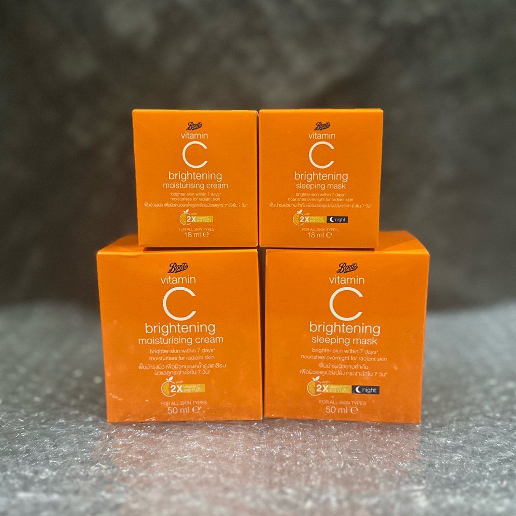 Boots Vitamin C Brightening Moisturising Cream / Sleeping Mask  บู๊ทส์ วิตามินซี เดย์ครีม / ไนท์ครีม