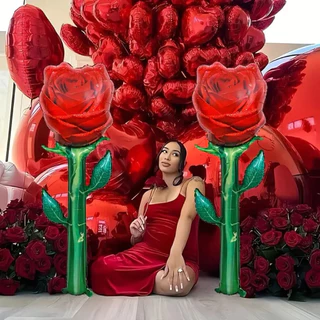 พร้อมส่งในไทย🎈ลูกโป่งฟอย กุหลาบยักษ์ขนาด 150x55cm เซอไพร์ทแฟน วาเลนไทน์ ของขวัญปริญญา