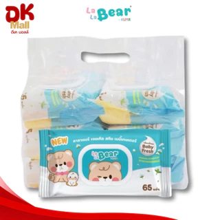 (live) Lalabear ทิชชู่เปียกลาลาแบร์ เจนเทิล สกิน เบบี้เทนเดอร์ กลิ่นเบบี้เฟรช Baby Fresh 65 แผ่น (3 แพ็ค 18 ห่อ)