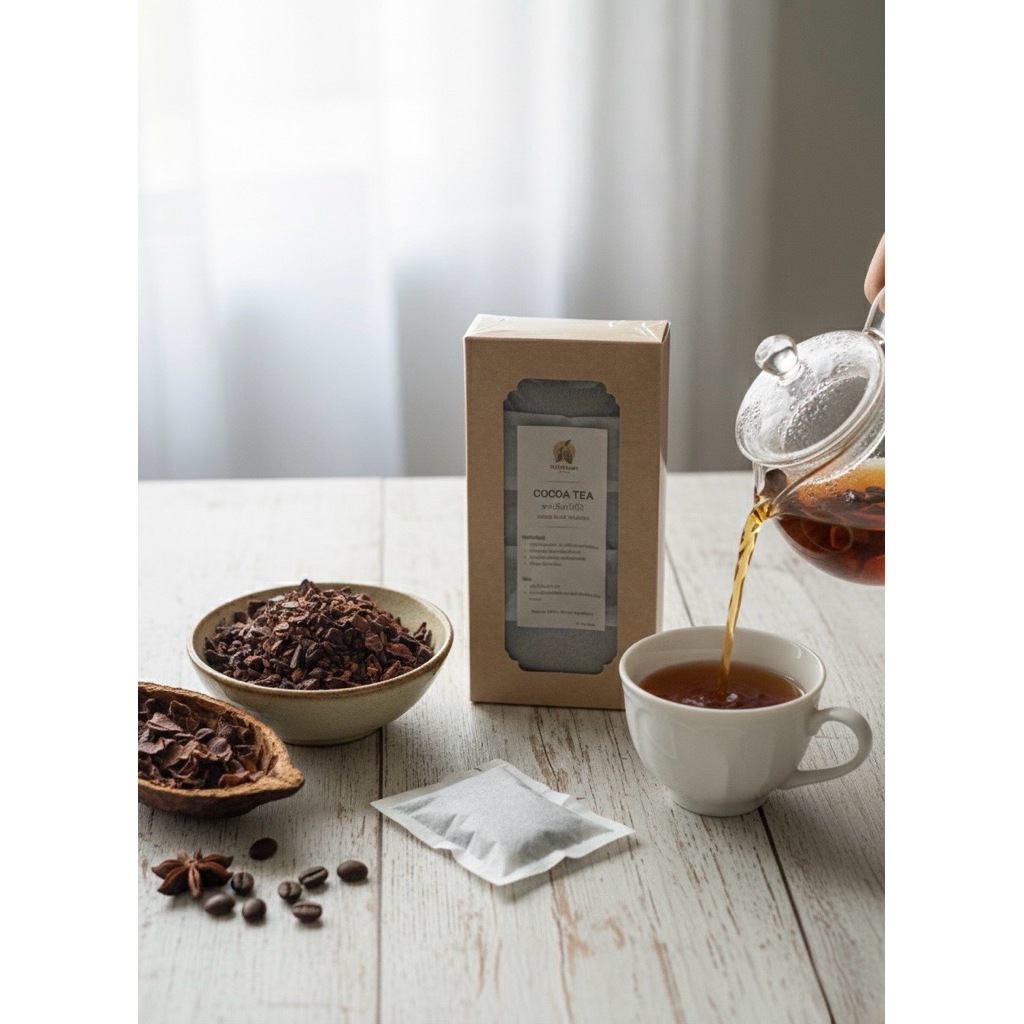 Cacao Tea  100% - เปลือกโกโก้ (กะลาโกโก้)ออแกนิค  เพื่อสุขภาพ สำหรับทำชา ประกอบอาหารหรือตกแต่ง