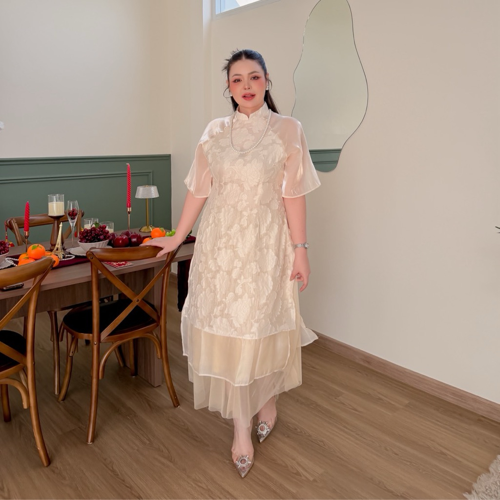 Lady M | Fu Grace set มีให้เลือก M-3XL เอาใจสาวๆ ต้อนรับเทศกาลตรุษจีน สวย เรียบหรู สุภาพ ใส่ออกงาน ทำงาน รับอั่งเปา ราคา ถูกที่สุด ดีลบีเคเค แกลเลอรีภาพที่ 4