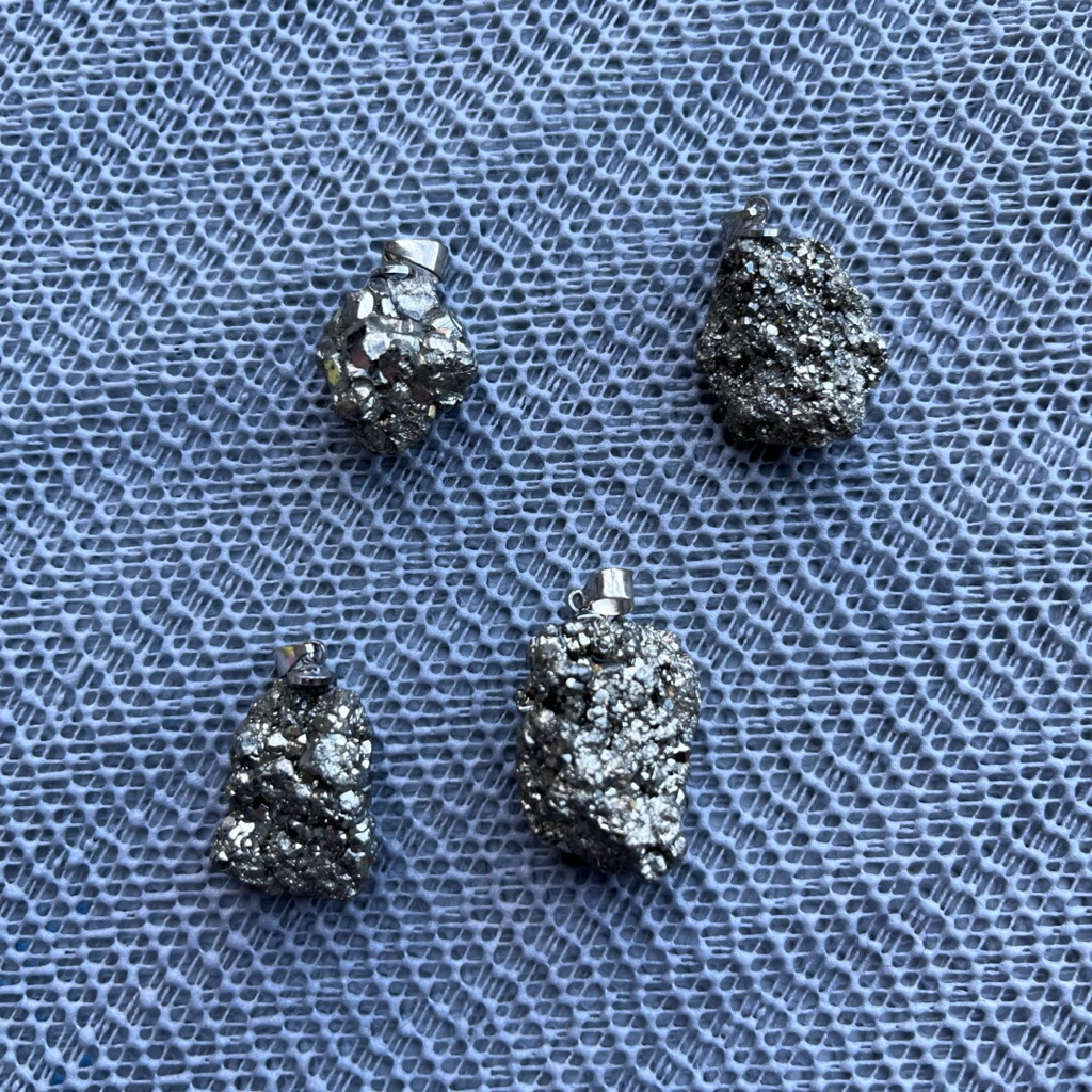 Natural Pyrite Pendant Raw Crystal | Lucky Stone Wealth Charm | จี้ไพไรต์แท้ หินเรียกทรัพย์