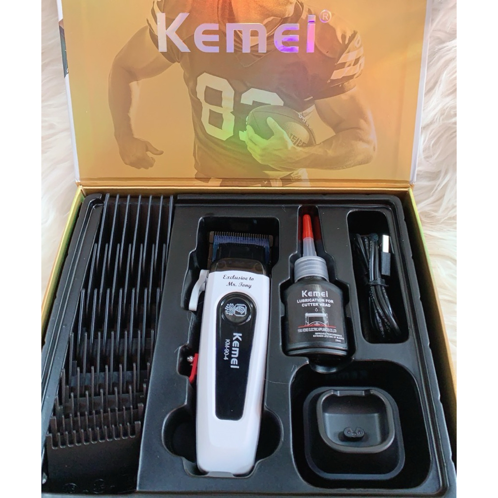 ปัตตาเลี่ยนตัดผมไร้สาย Kemei KM-90-4 สีขาว