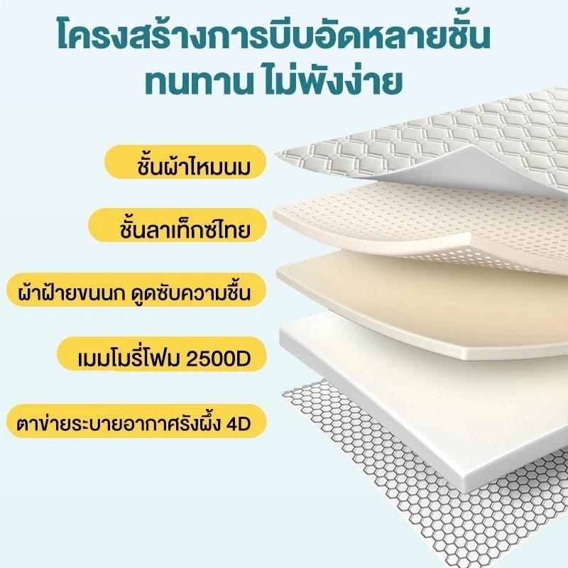ที่นอนผ้าคอตตอน พับเก็บได้ ขนาด 3.5 ฟุต 5 ฟุต 6 ฟุต thumbnail 6