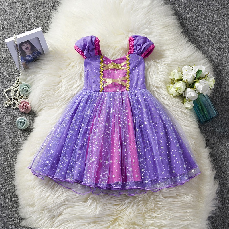 【จัดส่งจากประเทศไทย】สาวกระโปรงสีม่วงปุย Tulle กระโปรงเจ้าหญิงโซเฟียชุดเด็กคอสเพลย์ชุดกระโปรง 1-5 ปี