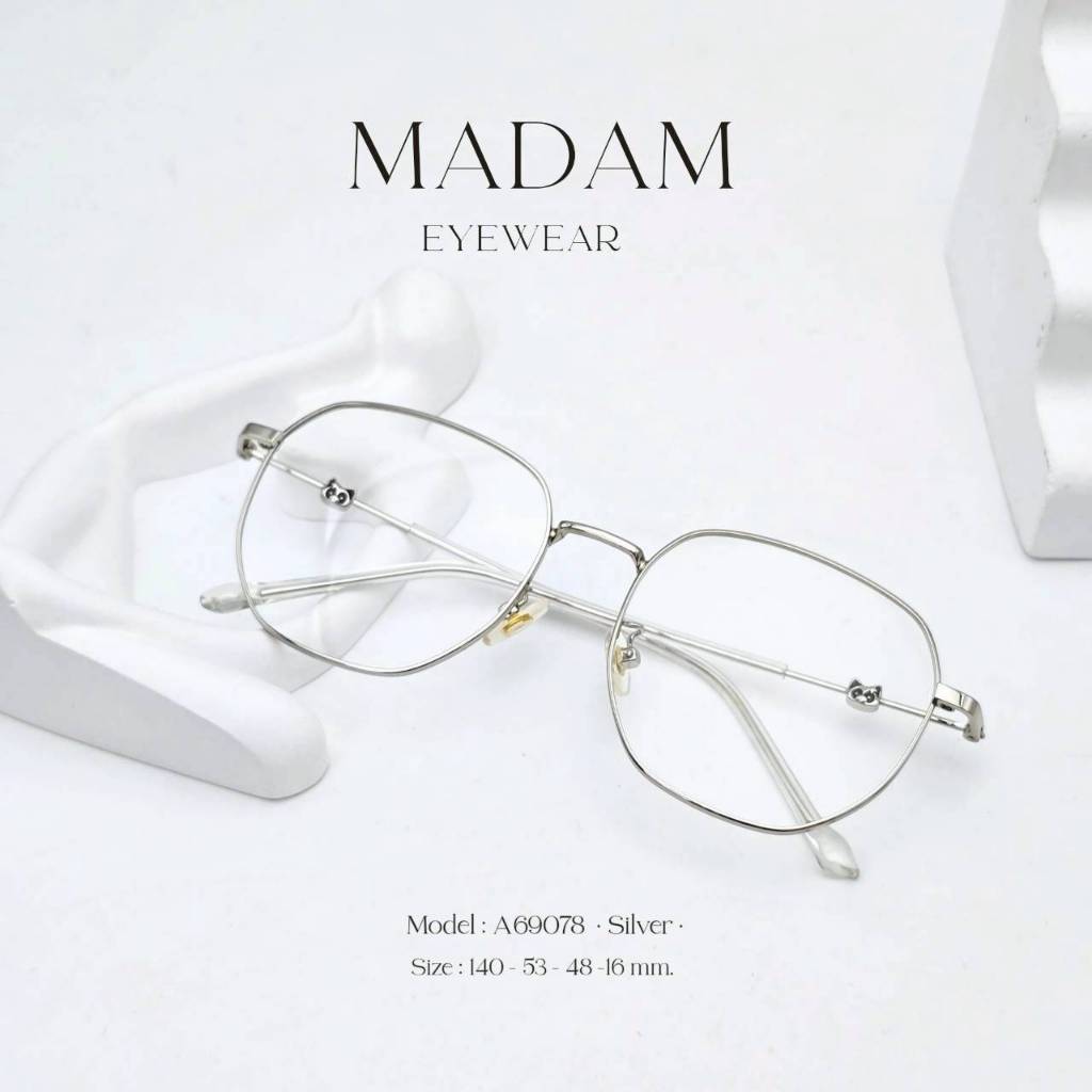 กรอบแว่นตาทรงเหลี่ยมตัด ดีเทลขาน่ารัก ๆ (A-69078)