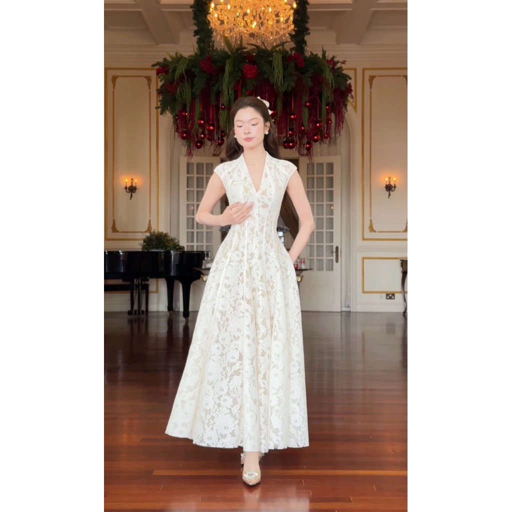 🎀 Brand : Sovintage Lyra Dress สินค้าพรีออเดอร์ 10-20 วัน🎀