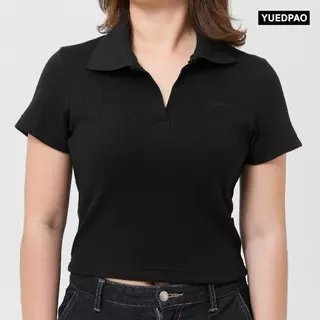 Yuedpao Polo Crop Waffle 2026 ผ้าหนาทรงสวย ยับยากรีดง่าย เสื้อยืดเปล่า เสื้อครอปโปโล 8 สี